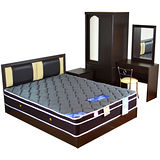 HAPPYHOME 愛里絲5尺床片型7件房間組可選色U4-GA4-40(床頭片+床頭櫃+床墊+床底+衣櫥+化妝台+含椅)