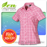 【維特 FIT】女新款 格紋吸排抗UV短袖襯衫_ FS2202 粉紅色