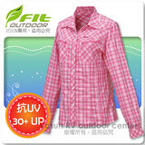 【維特 FIT】女新款 格紋吸排抗UV長袖襯衫_ FS2204 粉紅色