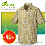 【維特 FIT】男新款 格紋吸排抗UV短袖襯衫_ FS1201 薑黃色