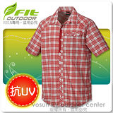 【維特 FIT】男新款 格紋吸排抗UV短袖襯衫_ FS1201 魅力紅
