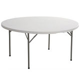 【免工具】圓形4尺寬度-對疊圓形折疊桌/餐桌/工作桌/野餐桌/洽談桌(1入/組)