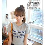 【韓系女衫】字母簡約百搭短袖棉T恤 (限量)