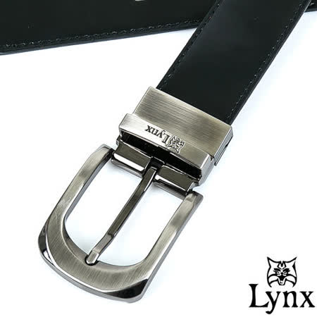 【網購】gohappy線上購物Lynx - 山貓黑銅金款穿針式真皮皮帶-質感黑價格遠東 百貨 成功 店
