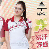 【SPAR】女款 細眼彈性短袖排汗衣.POLO衫.休閒衫/SP73553 白色