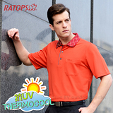 【RATOPS】THERMOCOOL 男款 輕量透氣短袖POLO衫.運動休閒衫.防晒衣.排汗衣/ DB8607 珊瑚紅