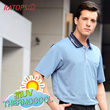 【RATOPS】THERMOCOOL 男款 輕量透氣短袖POLO衫.運動休閒衫.防晒衣.排汗衣/ DB8605 藍灰