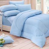KOTAS-酷涼 【雙人】涼感紗竹炭床墊+涼被+枕頭 三件組-藍