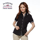 【FANTINO】滾邊設計百搭純棉襯衫(黑) 374113