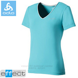 【瑞士 ODLO】女新款 銀離子V領抗UV短袖T恤.吸濕排汗衣.運動上衣/ 347291 淺藍
