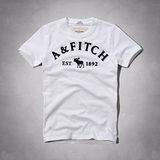 A&F 2014男時尚紐約麋鹿白色短袖ㄒ恤【預購】