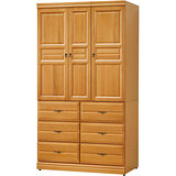 日式量販-檜色古典4X7實木衣櫃