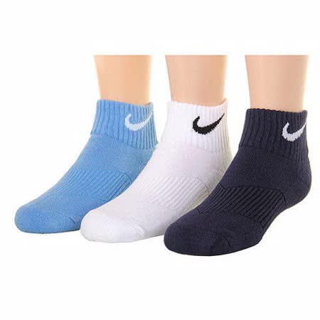 【好物推薦】gohappy快樂購物網Nike 學生透氣款雙藍白運動1/4低切混搭短襪3入組【預購】價錢a8