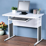 《Homelike》巧思辦公桌 亮白系列-白色加厚桌面100cm(附鍵盤架)