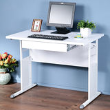 《Homelike》巧思辦公桌 亮白系列-白色加厚桌面100cm(附抽屜)