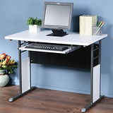 《Homelike》巧思辦公桌 炫灰系列-白色加厚桌面100cm(附鍵盤架)