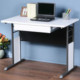 《Homelike》巧思辦公桌 炫灰系列-白色加厚桌面100cm(附抽屜)