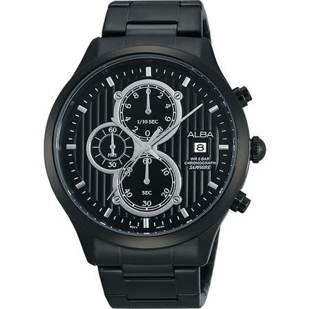 【好物推薦】gohappy線上購物ALBA PRESTIGE 街頭玩酷三眼計時腕錶-IP黑 VD57-X045SD哪裡買愛 買 美食 街