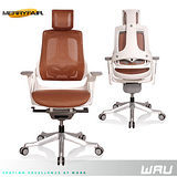 【Merryfair】WAU時尚運動款機能電腦椅(全網)-咖啡網白框