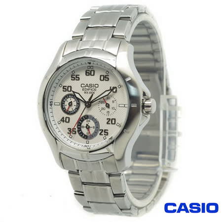 【好物分享】gohappyCASIO 日系卡西歐EDIFICE 三環時尚錶 EF-317D-7A效果如何taiwan sogo