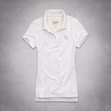 【A & F】2014女時尚麋鹿白色短袖Polo衫【預購】