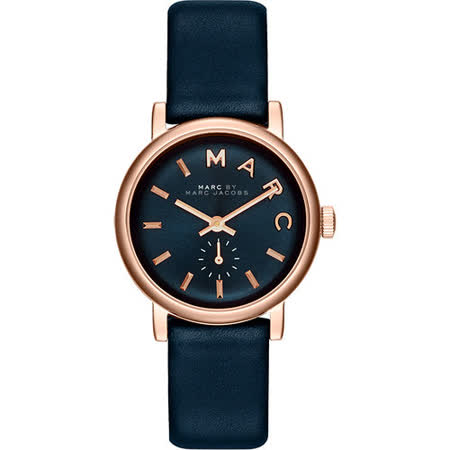 【私心大推】gohappy 線上快樂購Marc Jacobs Baker 國際舞台小秒針腕錶-深藍x玫瑰金 MBM1331心得台中 新光 三越