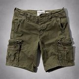 【A & F】2014男時尚休閒多口袋橄欖綠短褲【預購】