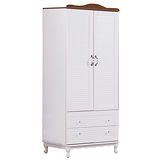 【幸福屋】芭比2.7尺白色二抽衣櫃