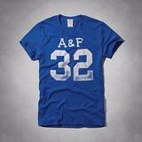 A & F2014男時尚32字母中藍色短袖ㄒ恤【預購】
