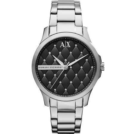 【私心大推】gohappy 線上快樂購A│X Armani Exchange Lady 菱格紋晶鑽腕錶-黑 AX5226價錢sogo 101