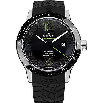 【好物分享】gohappyEDOX Chrororally 1碳纖維大三針機械腕錶-黑x綠 E80094.3N.NV開箱愛 買 嘉義