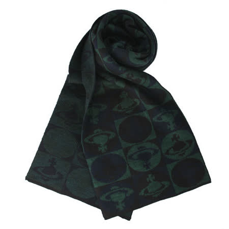 【網購】gohappy 線上快樂購Vivienne Westwood 新款滿版格子星球圖樣圍巾-深綠色效果如何永和 愛 買