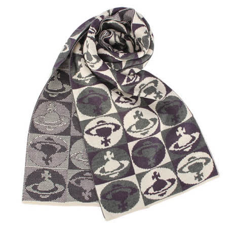 【真心勸敗】gohappy 線上快樂購Vivienne Westwood 新款滿版格子星球圖樣圍巾-灰白色評價怎樣sogo 活動