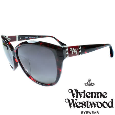 【網購】gohappy快樂購Vivienne Westwood 英國薇薇安魏斯伍德龐克鉚釘LOGO太陽眼鏡(琥珀+紅) VW85804效果如何遠 百 寶 慶 店 週年 慶