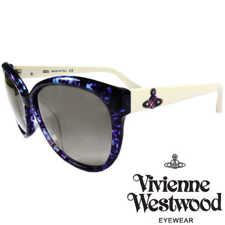 【好物分享】gohappy快樂購物網Vivienne Westwood 英國薇薇安魏斯伍德大理石紋面土星太陽眼鏡(紫+白) VW85904哪裡買愛 買 客 igood