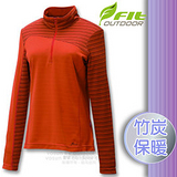 【維特 FIT】女新款 吸濕排汗竹炭抗菌針織立領衫_FW2106 桔紅色