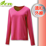 【維特 FIT】女新款 遠紅外線V領保暖內衣_FW2502 紫紅色