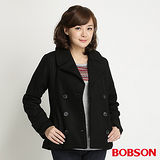 BOBSON 女款雙排釦毛呢外套(黑32112-88)
