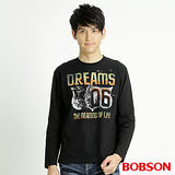 BOBSON 男款06印圖長袖上衣(黑31009-88)