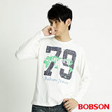 BOBSON 男款79印圖長袖上衣(米白31010-81)