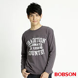 BOBSON 男款字母印圖長袖上衣(深灰31023-87)