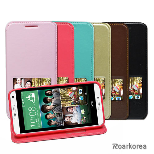 【Roarkorea】HTC Desire 610 開框隱藏磁扣式時尚翻頁質感皮套