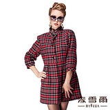 【麥雪爾】格紋七分袖立領修身外套