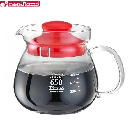 【好物推薦】gohappy 購物網Tiamo 玻璃壺(玻璃把手) 650cc (紅色) HG2202R價錢大 統 百貨
