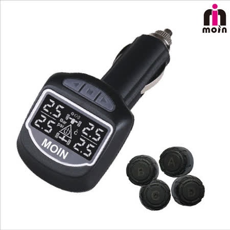 【MOIN】TP-01感溫式 無線胎壓胎溫偵測器(贈1對3點煙天瀚行車紀錄器器)
