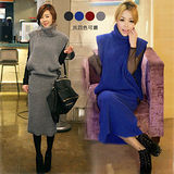 《韓國K.W.》 秋冬必備實搭單品長版毛衣洋裝