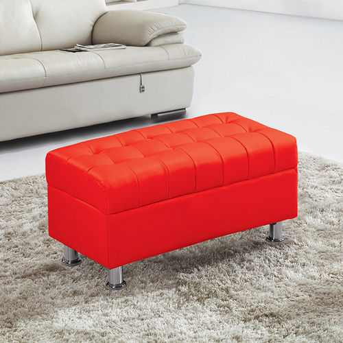 【幸福屋】巴比特2.6尺紅皮沙發椅凳