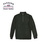 【FANTINO】舒適棉質‧保暖性極佳男性休閒上衣(墨綠) 241107