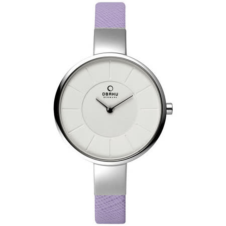 【真心勸敗】gohappyOBAKU 采麗時刻時尚腕錶-銀框x紫帶價格台中 大 远 百