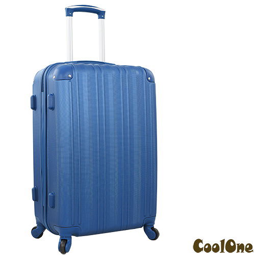 CoolOne 漢 神 巨 蛋 百貨單身貴族直條紋24吋旅行箱(藍色)